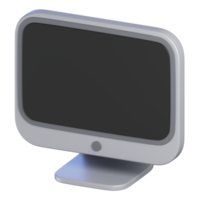 Computer PC Monitor Isolated. Cartoon Style Office Electronic Equipment Icon Concept. 3D Rendered Illustration. png