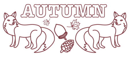 Cute autumn pattern with red fox for sublimation design, perfect for printing on t-shirts, tote bags, or other products png
