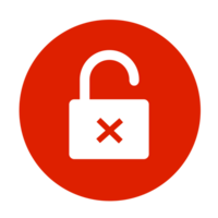 A red circle with a lock icon on it png