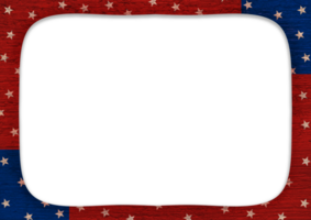 a blue and red frame with stars on Transparent background png