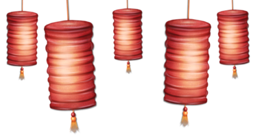 Red chinese lanterns on a Transparent background png