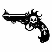 Gothic Skull Decorated Gun Illustration for Dark Fantasy Themes vector