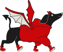 Devilish Dachshund with a Playful Spark A Fiery Take on the Classic Pup png