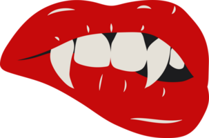 Sensual Gothic Art Featuring Vampire Lips and Piercing Fangs png