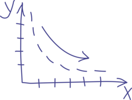 Graph with Fluctuating Line in School Sticker Style png