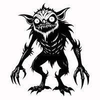 Monstrous Creature Silhouette Fierce Fantasy Beast Design vector