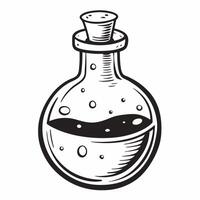 Vintage Hand Drawn Potion Bottle Illustration for Science and Alchemy Themes vector