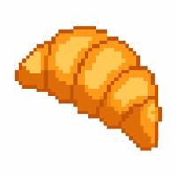 Pixel Art Croissant Illustration Retro Bakery Icon in 8 Bit Style vector