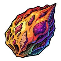 Vibrant Illustrated Asteroid with Multicolor Abstract Design vector