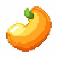 Pixel Art Mango Retro Game Style Illustration with Vibrant Colors vector