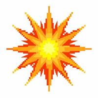 Colorful Pixel Art Sunburst Design with Vibrant Rays in Digital Style vector