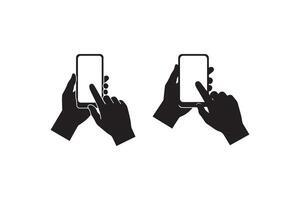 Smartphone Hand Gesture Silhouette Communication Design vector