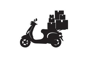 Package Delivery Scooter Silhouette Design vector