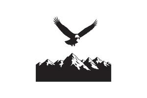 Majestic Eagle Over Mountain Silhouette Design vector