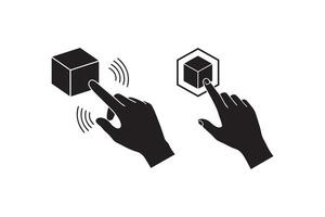 Touch Gesture Hand Icon with Cube vector