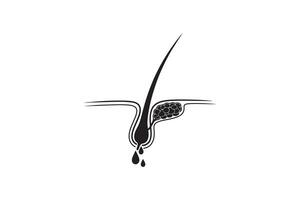 Human Hair Root and Sebum Gland Silhouette Design vector