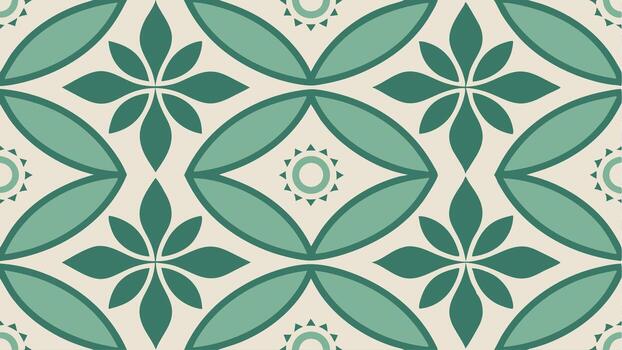 Elegant Green Floral Pattern - Seamless Repeat Design for Textile and Background Applications vector