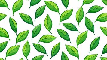 Seamless pattern with green leaves, ideal for backgrounds and designs vector