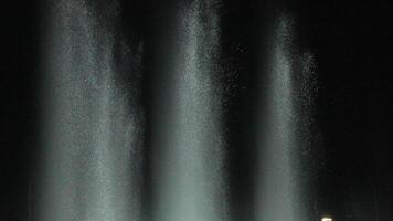 Fountains Water Show Night. Illuminated water jets display at nighttime spectacle. video