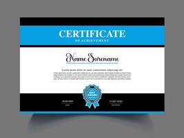 blue black certificate vector