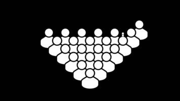 Animated Growing Crowd Icon. Group of People Icon Animation. Expanding People Group Symbol. Alpha channel and green background. Motion Design for Community, Teamwork, Society, Social Network Concepts video