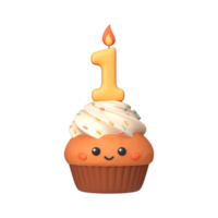 number one, 1 year old, first birthday, baby turns 1, one candle, toddler age 1 png