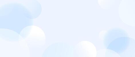 Soft blue sphere background. Abstract light floating bubble or ball wallpaper. Blur gradient circle backdrop. Horizontal design template for banner, poster, presentation, brochure, leaflet vector