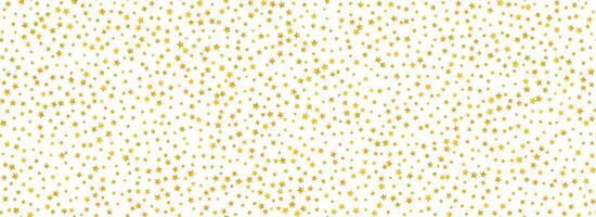 Golden star confetti seamless pattern. Gold glitter sparkle repeated background. Yellow shining flake repeating wallpaper. Christmas, New Year, wedding or birthday party celebration backdrop vector