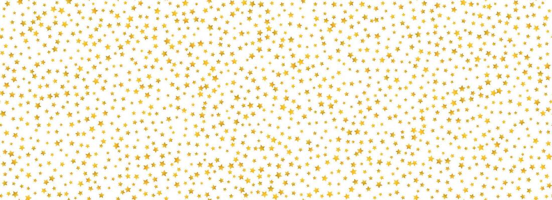 Golden star confetti seamless pattern. Gold glitter sparkle repeated background. Yellow shining flake repeating wallpaper. Christmas, New Year, wedding or birthday party celebration backdrop