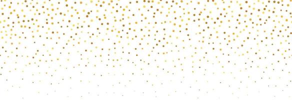 Gold falling confetti background. Repeated golden dotted glitter pattern. Yellow, orange and golden dots wallpaper. Celebration Christmas, New Year or birthday party decoration. vector