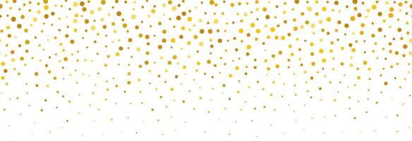 Gold falling confetti background. Repeated golden dotted glitter pattern. Yellow, orange and golden dots wallpaper. Celebration Christmas, New Year or birthday party repeating backdrop. vector
