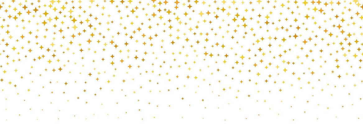 Gold falling down confetti background. Repeated golden dotted glitter pattern. Yellow, orange dots wallpaper. Celebration Christmas, New Year or birthday party decoration backdrop
