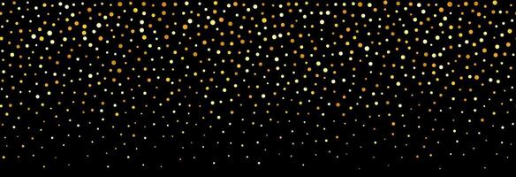 Golden falling confetti background. Repeating gold glitter pattern. Yellow and golden dots wallpaper. Celebration Christmas, New Year or birthday party decoration. Repeated backdrop vector