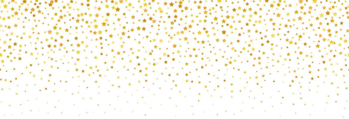 Gold falling down confetti background. Repeated golden dotted glitter pattern. Yellow, orange and golden dots wallpaper. Celebration Christmas, New Year or birthday party repeating backdrop.