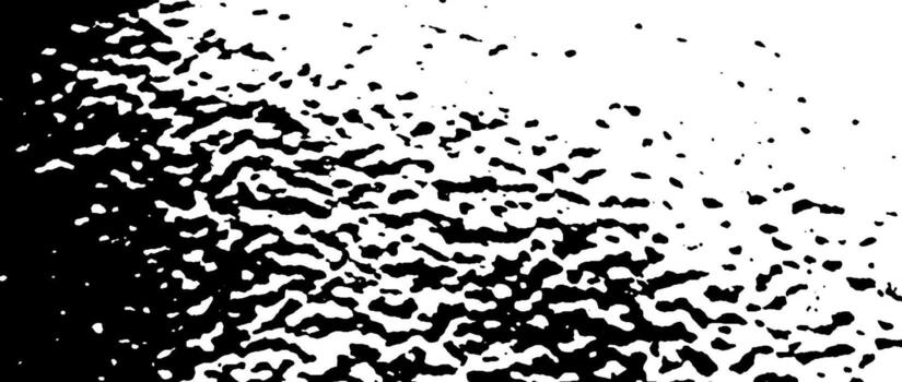 Grunge rough grain overlay background. Black gritty gravel texture. Distressed noise surface with dust, sand, particles, specks, speckles. Shabby dirty granule backdrop. Wall or ceiling overlay vector