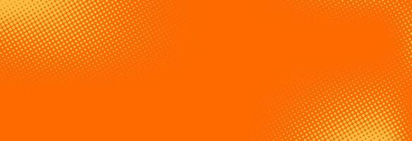 Orange halftone pattern. Retro comic gradient background. Bright pixelated dotted texture overlay. Cartoon pop art faded gradient pattern. Backdrop for poster, banner, advertisement vector