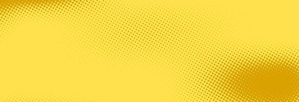 Yellow halftone pattern. Retro comic gradient background. Bright pixelated dotted texture overlay. Cartoon pop art faded gradient pattern. Backdrop for poster, banner, advertisement vector