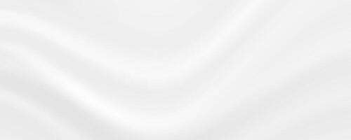 Smooth grey wave background. Subtle silver curve lines texture. Abstract gray template wallpaper for graphic design, medical, tech, cosmetic, poster, flyer, brochure. Wide gris pattern vector