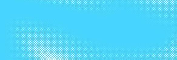Light blue halftone pattern. Retro comic gradient background. Turquoise pixelated dotted texture overlay. Cartoon pop art faded gradient pattern. Backdrop for poster, banner, advertisement vector