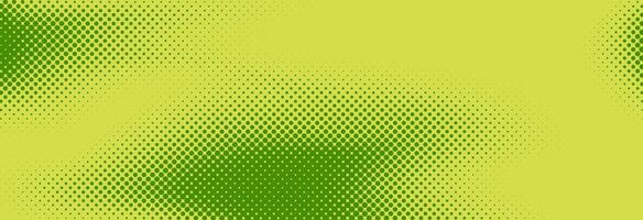 Green halftone pattern. Retro comic gradient background. Bright pixelated dotted texture overlay. Cartoon pop art faded gradient pattern. Backdrop for poster, banner, advertisement vector
