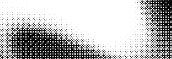 Bitmap grunge gradient texture. Black and white pixelated dither wave pattern. Abstract glitch 8-bit game wallpaper. Retro wide wavy rasterized backdrop. Pixel art background. vector