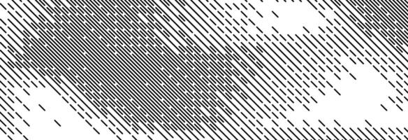 Dashed diagonal line texture. Slanted dash lines pattern background. Straight tilted interrupted stripes wallpaper. Abstract dither rasterized grunge overlay. Wide rippled texture vector