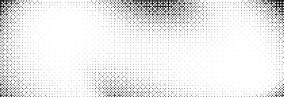 Bitmap pixelated grunge gradient texture. Black and white dither pattern wallpaper. Abstract glitchy 8 bit game pattern background. Wide raster backdrop. Retro pixel art Illustration. vector