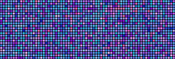 Purple disco party seamless pattern. Rounded square sequin mosaic texture background. Abstract shining colorful halftone wallpaper. Pop up comic glitter sparkles backdrop. Retro design template vector