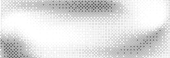Pixelated bitmap gradient texture. Black and white dither pattern background. Abstract glitchy pattern. 8 bit game screen wallpaper. Wide raster backdrop. Retro pixel art Illustration. vector