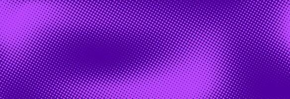 Purple halftone pattern. Retro comic gradient background. Violet pixelated dotted texture overlay. Cartoon pop art faded gradient pattern. Backdrop for poster, banner, advertisement vector