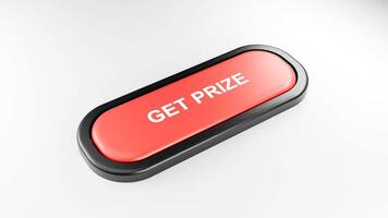 Fist Smashes Giant Red GET PRIZE Button with Force, Hand Pressing Red Button video