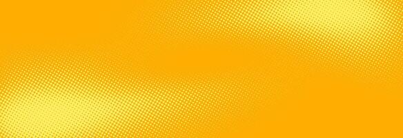 Yellow halftone pattern. Retro comic gradient background. Bright orange pixelated dotted texture overlay. Cartoon pop art faded gradient pattern. Backdrop for poster, banner, advertisement vector