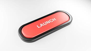 Fist Smashes Giant Red LAUNCH Button with Force, Hand Pressing Red Button video