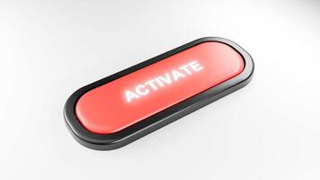 Fist Smashes Giant Red ACTIVATE Button with Force, Hand Pressing Red Button video